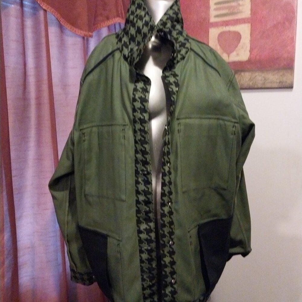 Ivy Park Adidas Hooded Twill Heavyweight Jacket Wild Pine Black Hound's-tooth - Picture 12 of 12